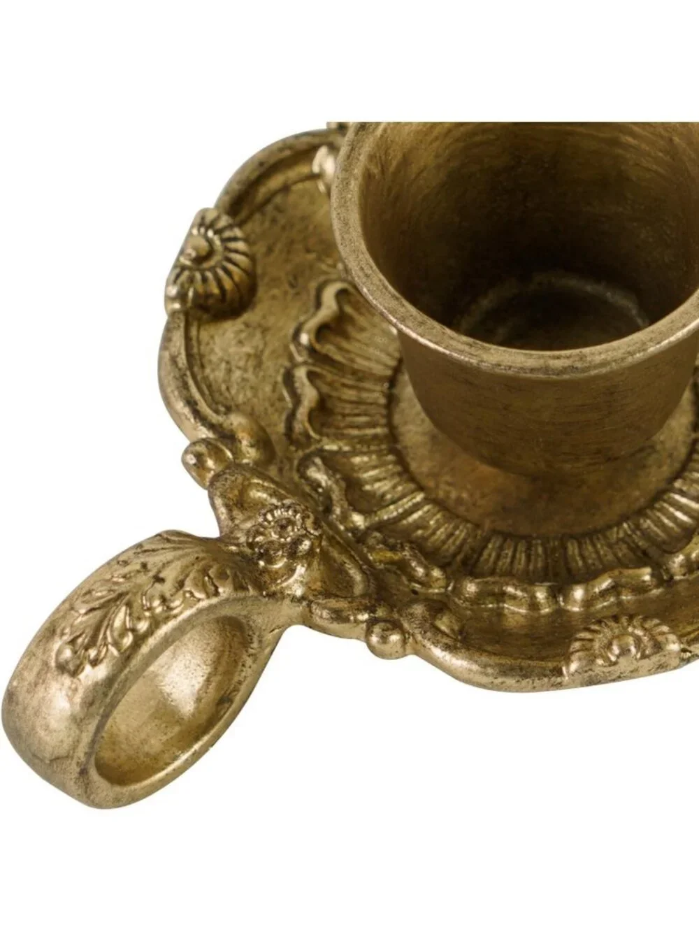 Vintage Gold Taper Candle Holders Set of 2 | Antique Metal Candlesticks for
